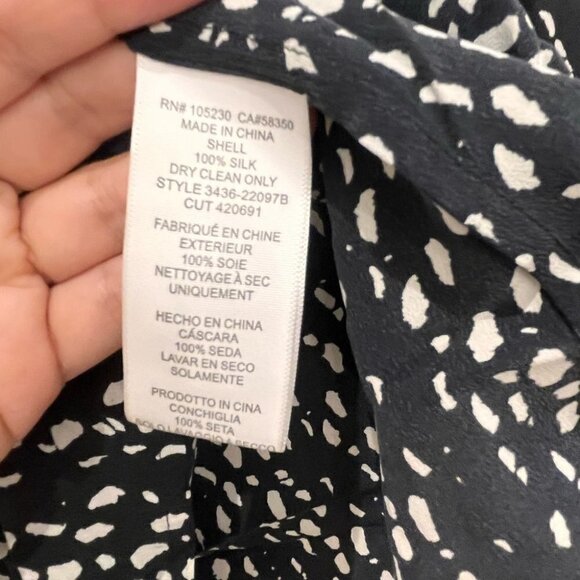 Joie silk black and white blouse size small - Picture 3 of 8